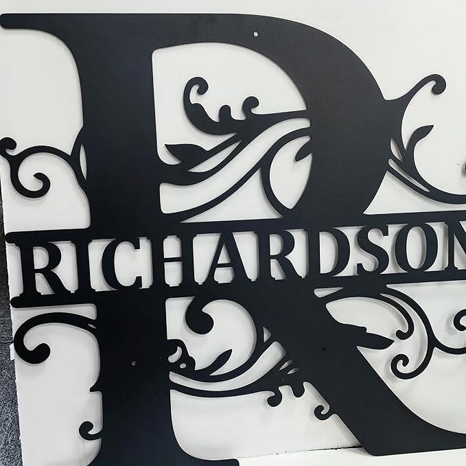 Personalized Metal Name Signs, Split Letter Monogram Wall Decor, Custom Last - Image 6