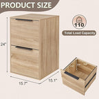 FATIGOS Wood File Cabinet 2 Drawer Filing Cabinets - Image 3