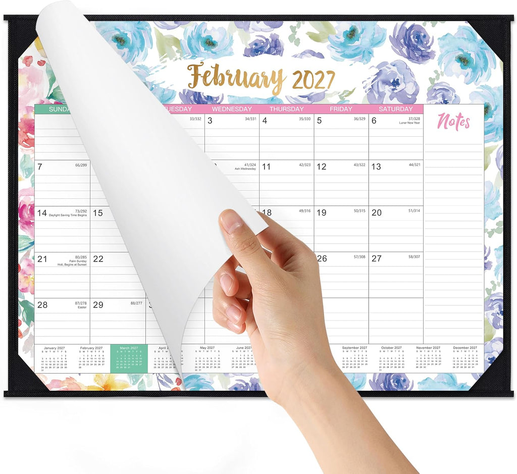 2027 Desk Calendar - Jan 2027 - Dec 2027, 12 Months Large Monthly Desk Calendar 2027, 22" x 17", Desk Pad, Large Ruled Blocks, To-do List & Notes, Best Desk/Wall Calendar for Planning and Organizing