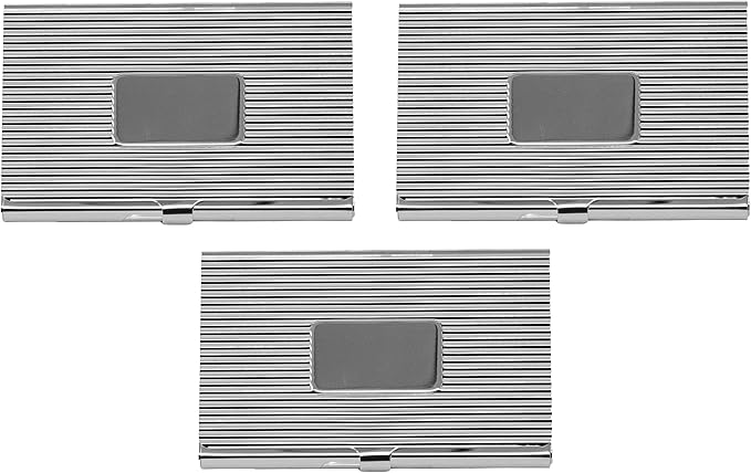 Stephanie Imports Set of 3 Slim & Minimalist Metal Business Card Holder Unisex - Image 4