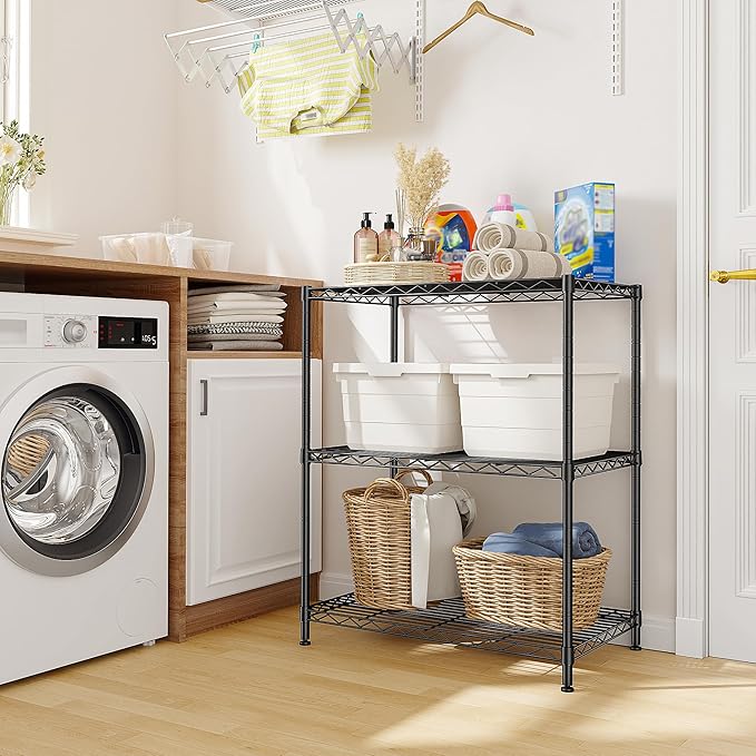3 Tier Storage Shelves Metal Shelving Unit, Adjustable Wire Rack Pantry Kitchen - Image 7