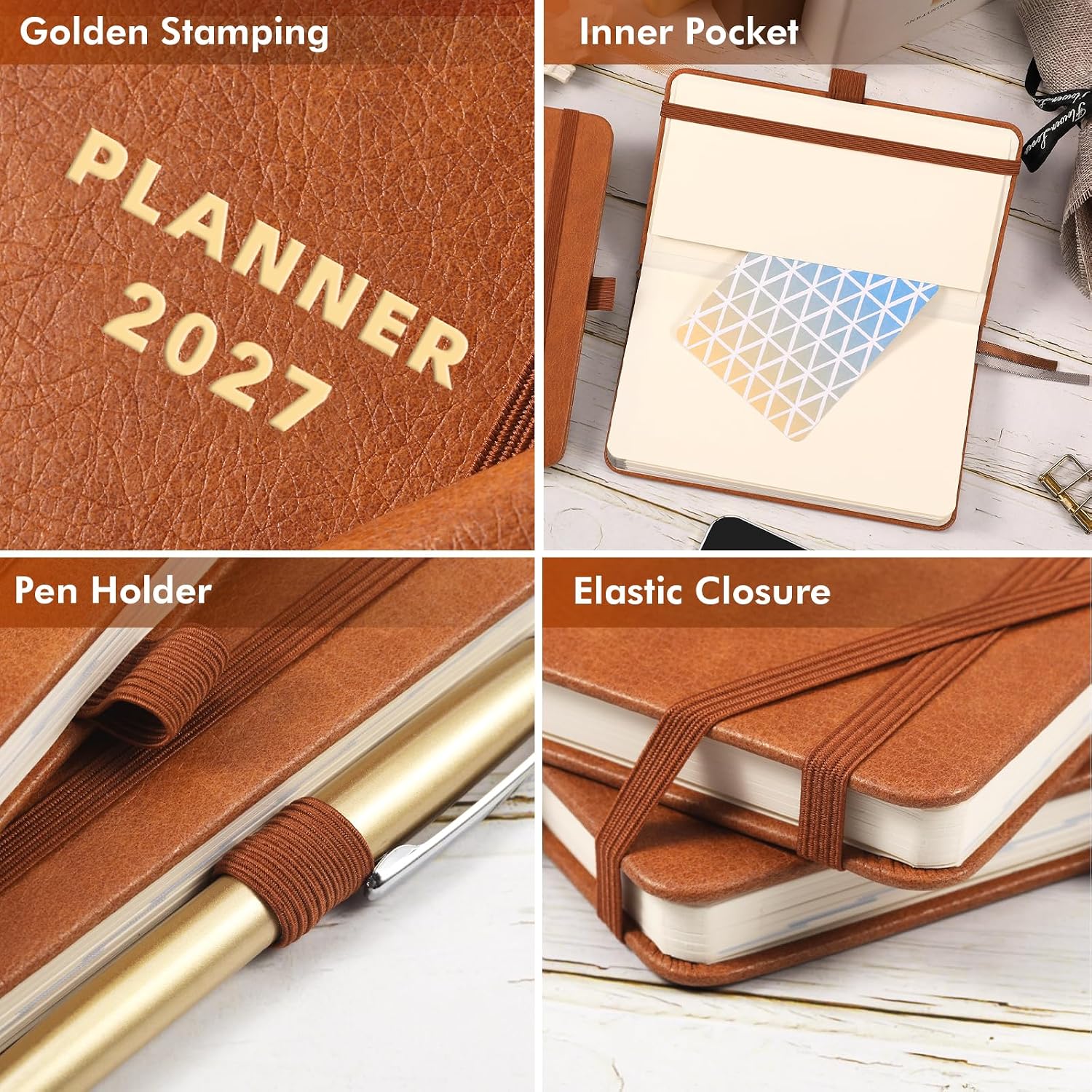 2027 Pocket Calendar - 2027 Pocket Planner, 6.4'' x 3.8", Weekly | Jan. 2027 to Dec. 2027, 2027 Pocket Planner for Purse, Elastic Strap& Hardcover