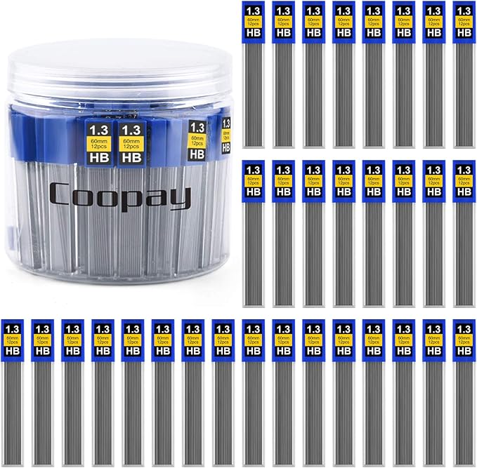 Coopay 720 Pieces Lead Refills 1.3 mm HB Break Resistant Mechanical Pencil by Coopay