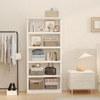blini 5-Shelf Tall Bookcase White Wooden Bookshelves 33in Wide 5 Tier Bookcases - Image 7