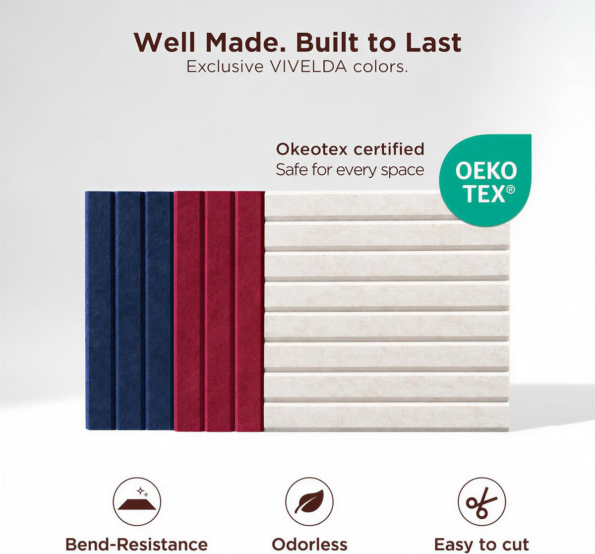 VIVELDA Large Felt Bulletin Board 48 x 36 Inch - 12-Pack Square Acoustic Wall...