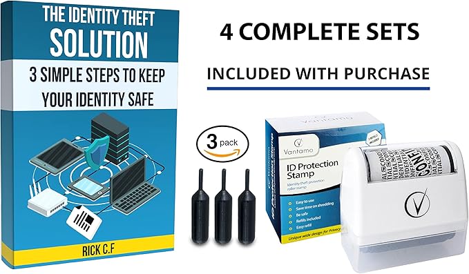Vantamo Identity Protection Roller Stamps Wide Kit, Including 3-Pack Refills - Image 3