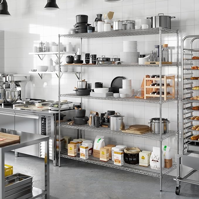 Regal Altair 24" Deep x 72" Wide x 86" Height Wire Shelving Kit | 5-Tier | NSF - Image 7