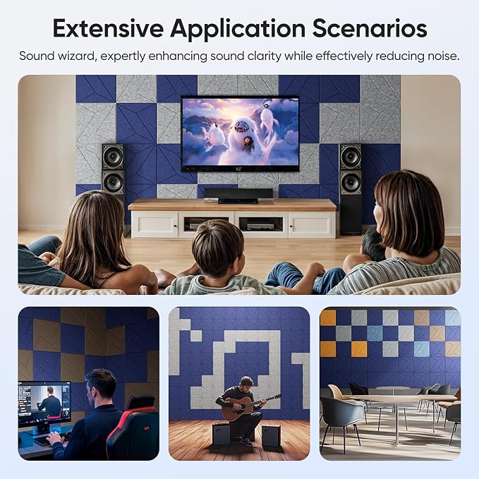UNECHO 12 Pack 12" X 12" X 0.4" Acoustic Panels - Image 6