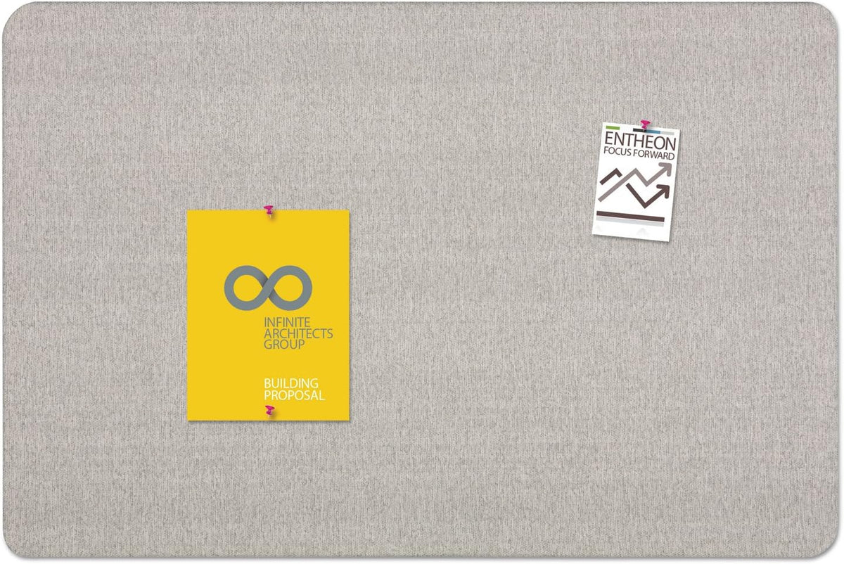 Quartet Bulletin Board 48"W x 36"H Fabric Cork Board Alternative fo...