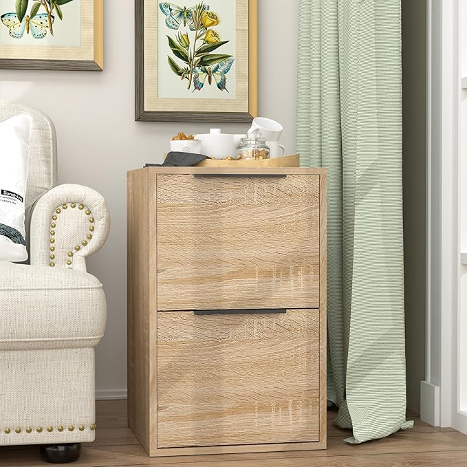 FATIGOS Wood File Cabinet 2 Drawer Filing Cabinets - Image 2