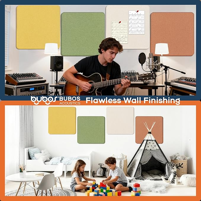 BUBOS 4 PCS Acoustic Panels, Fabric Soundproof Wall Panels, Self-adhesive Sound - Image 8