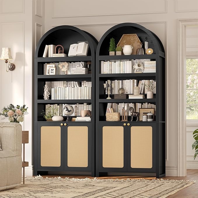 81" Tall Arched Cabinets, Bookcase - Image 8