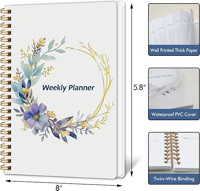 Undated Weekly Planner- Weekly Goals Notebook, A5 To Do List Planner, Habit - Image 2