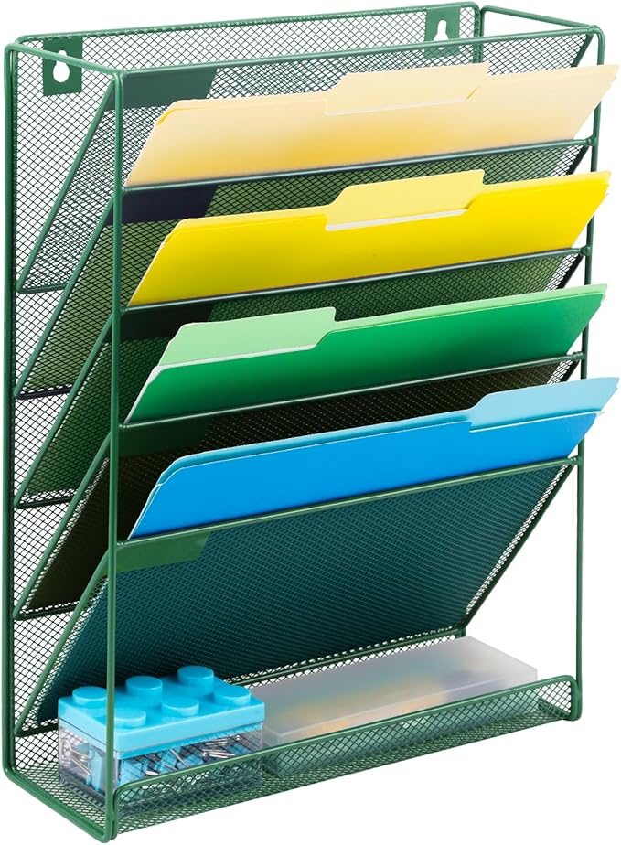 EASEPRES Desk File Organizer Mesh 6-Tier, Hanging Wall Mount Document by EASEPRES