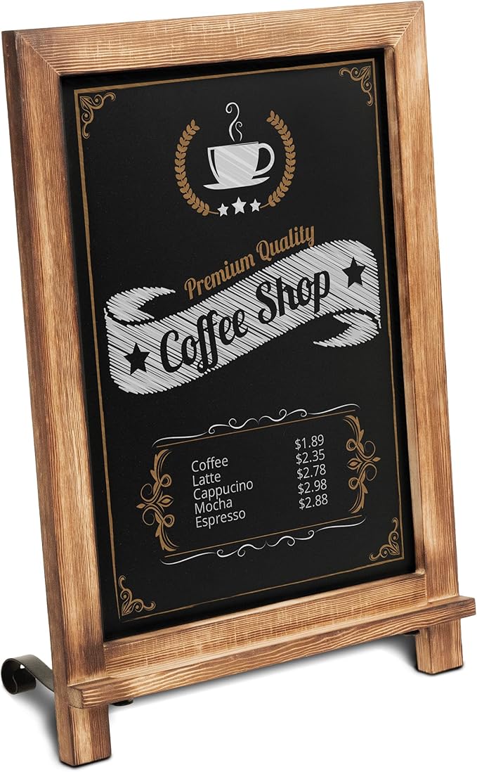 Rustic Torched Tabletop Chalkboard Sign/Hanging Magnetic Wall Chalkboard/Small - Image 5