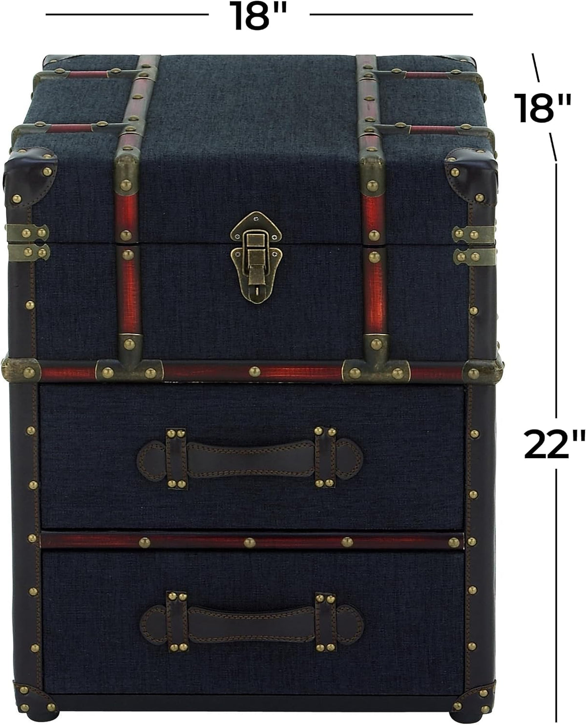 Deco 79 Linen Accent Cabinet, 18" x 18" x 22", Textured Blue