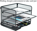 SETTFRFE 4 Tier Mesh Paper Letter Tray, Desk File Organizer - Image 6
