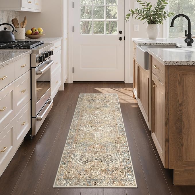 GENIMO Runner Rug 2x7 Non Slip Machine Washable Hallway Runner Vintage Rug - Image 3