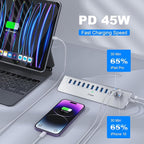 YH9AC Powered USB Hub 10Gbps, intpw 12 Port USB C Hub - Image 4