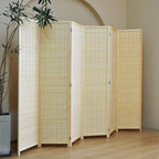 Furnnylane 6 Panel Bamboo Room Divider and Folding Panel Screen, Bamboo Panel - Image 3