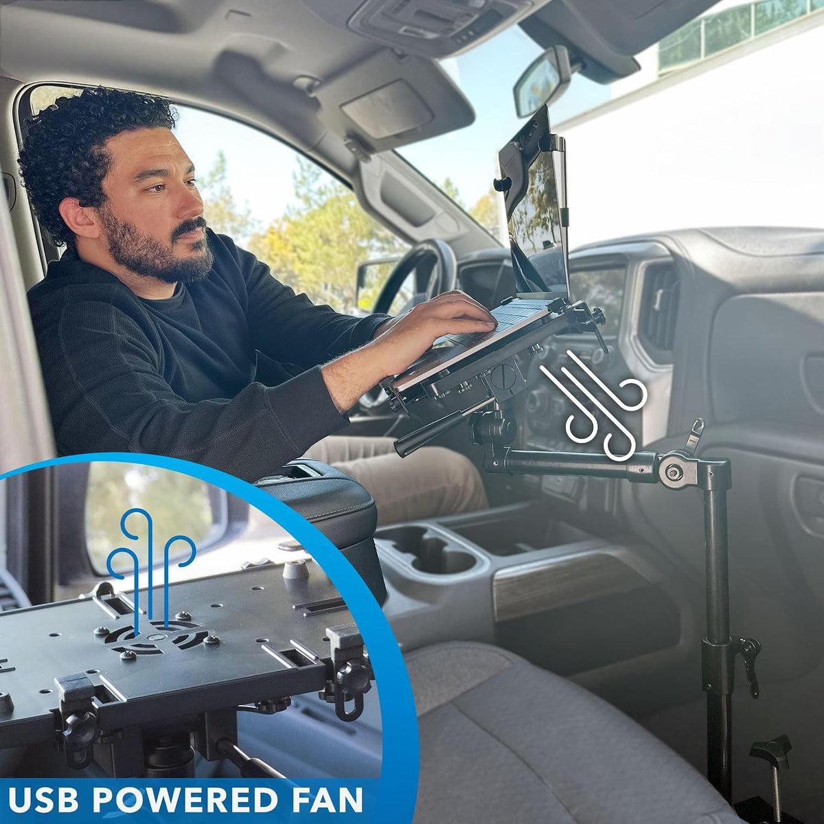 Mount-It! Car Laptop Mount, No-Drill Passenger Seat Stand, Fits 17" Laptops