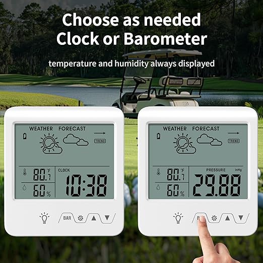Digital Barometer Ambient Weather Forecast Clock Thermometer and Hygrometer - Image 4