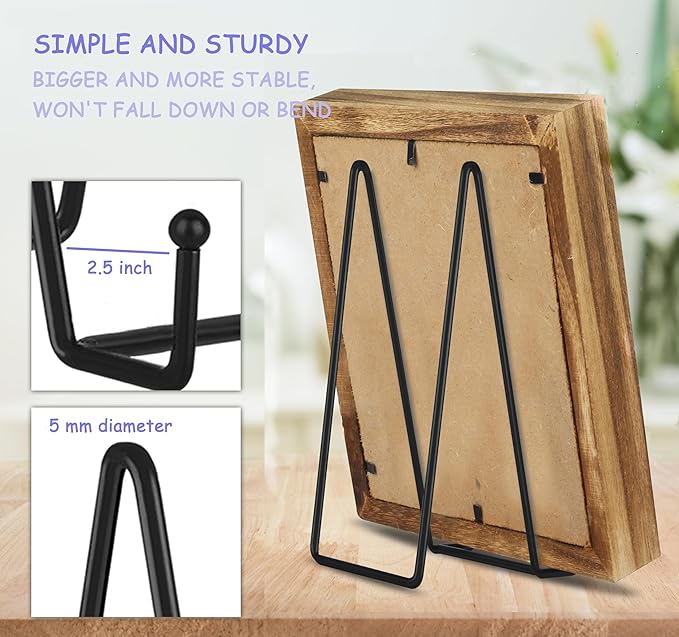 Decolore 3 Pack 12 Inch Black Picture Stands Plate Stands - Image 3