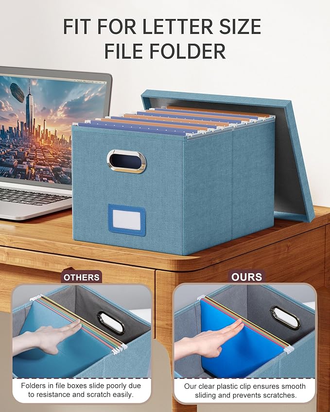 Oterri File Organizer with Lid, File Box, File Cabinet - Image 4