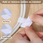 100 Pcs Hook and Loop Cable Straps, Under Desk Cord Management Self Adhesive - Image 6