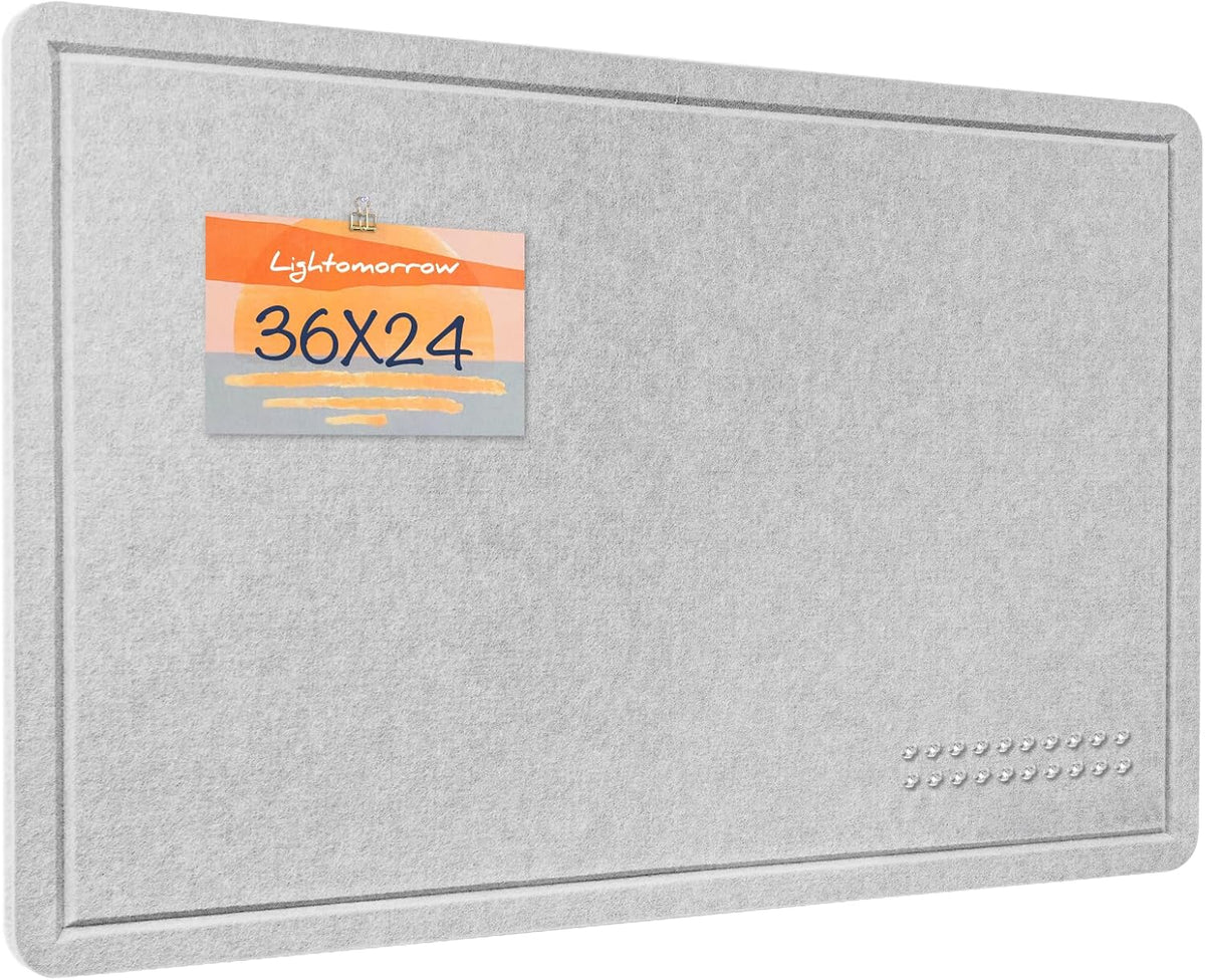 Bulletin Board, 36 x 24 Inches Felt Pin Board, Cork Alternative