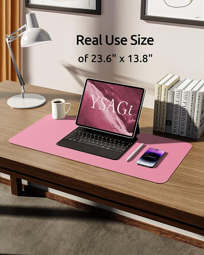 YSAGi Leather Desk Pad Protector, Large Mouse Pad, Non-Slip PU Leather Desk - Image 5