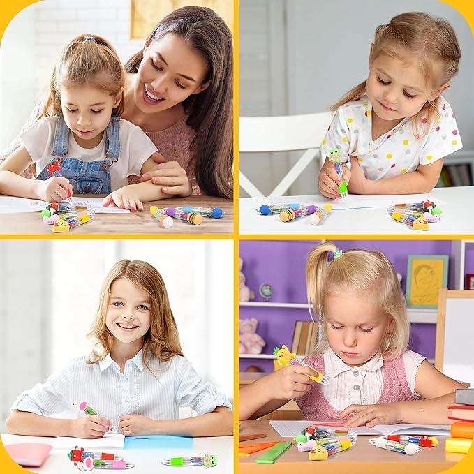 LiYiQ 50 Pcs Multicolor Pen in One Fun 4-in-1 Cute Pens Bulk Kawaii Cool - Image 5