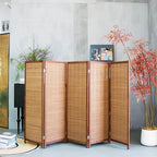 Furnnylane 5 Panel Short Room Divider Screen, Small Bamboo Panel Divider - Image 4