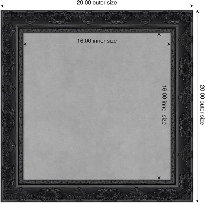 Amanti Art Black Framed Magnetic Board 20x20 Small Vision Board - Image 2