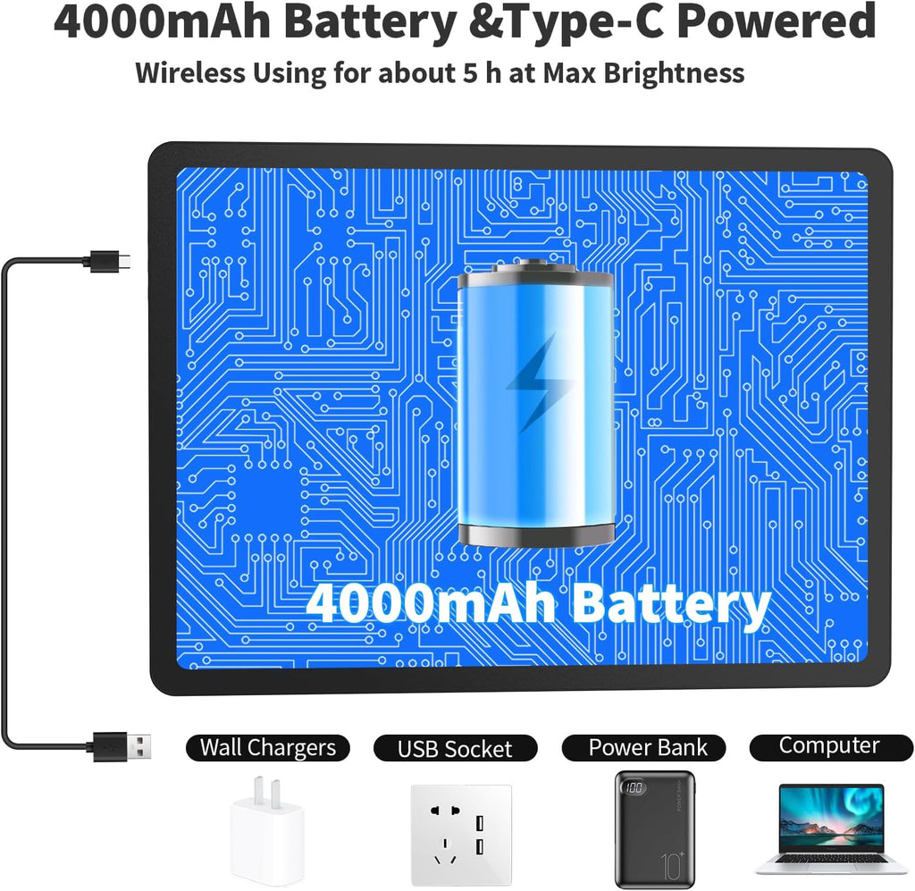 elice rechargeable a4 light pad with carry bag, close-up detail