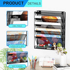 GDINDINFAN Wall File Organizer Holder Mesh Hanging Paper Document Holder - Image 4