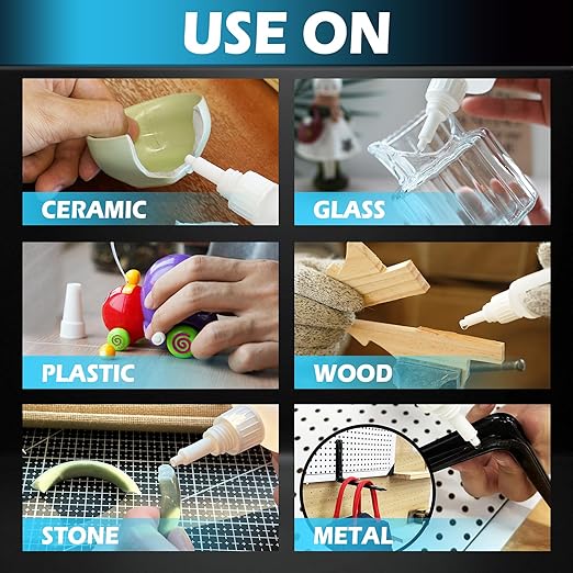 Thin Super Glue 1 oz, All Purpose Clear Liquid CA Glue Repair Wood Ceramic - Image 3
