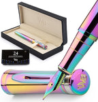 Wordsworth & Black Fountain Pen Set, 18K Gilded Medium Nib, Includes 24 Pack by WordsworthBlack