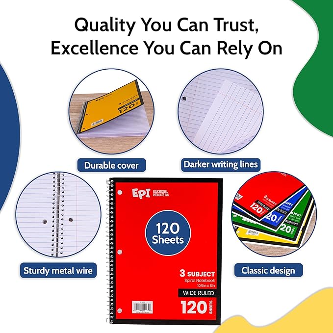 EPI Spiral Notebook | 3 Subject - Image 2