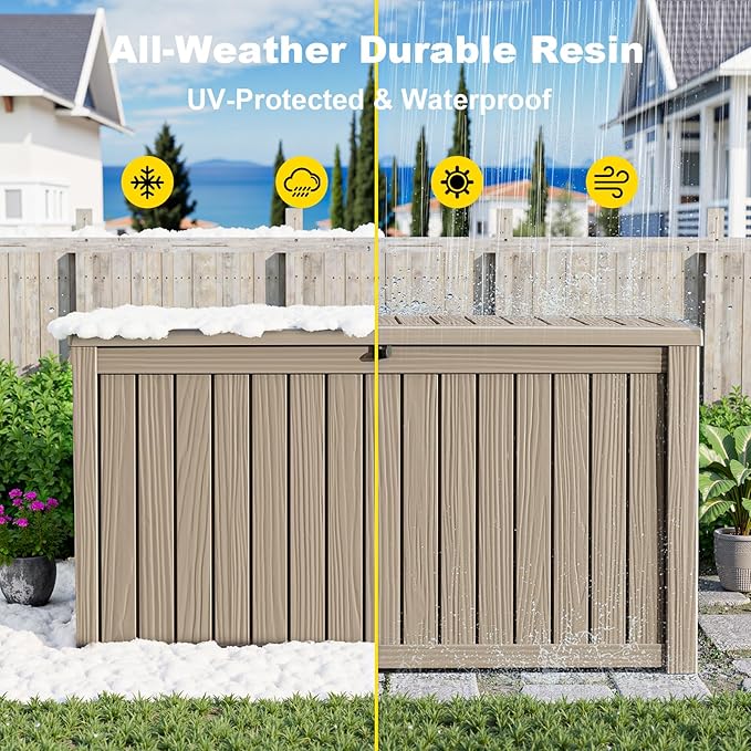 EasyUp 200 Gallon Deck Boxes Resin Large Storage Bins - Image 6