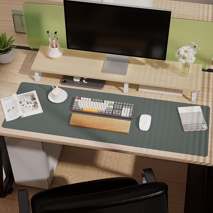 Aothia Leather Desk Pad Protector, Office Desk Mat, Large Mouse Pad, Laptop - Image 5