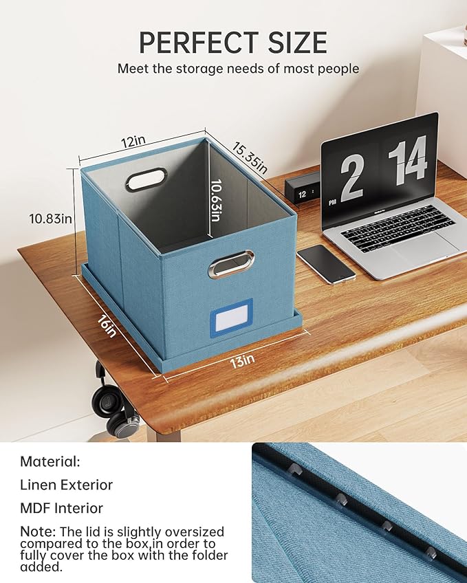 Oterri File Organizer with Lid, File Box, File Cabinet - Image 3