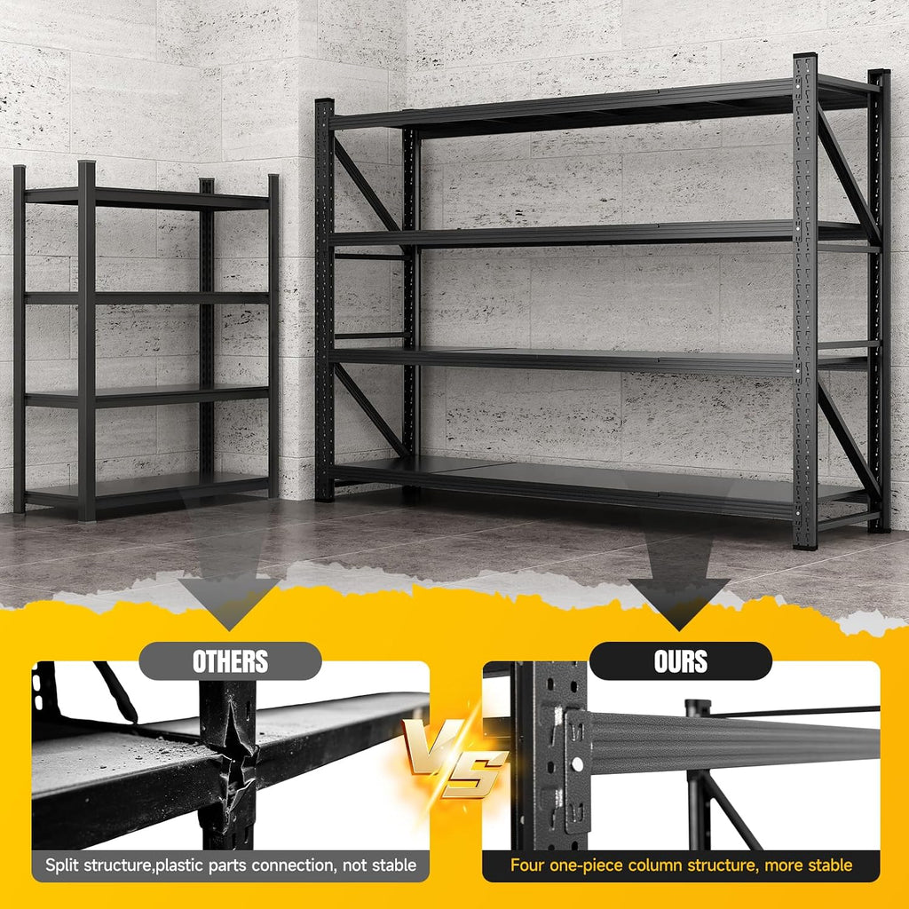 miiiko 79" w garage storage shelving unit,6000lbs heavy, front angle view