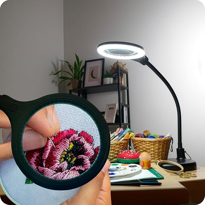 Brightech LightView Pro Flex 2 in 1 Magnifying Desk Lamp, 2.25x Light Magnifier - Image 2