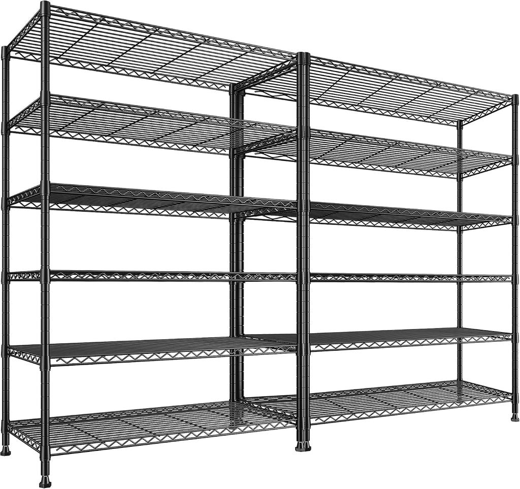 REIBII 75''H Storage Shelves Metal Shelving Unit, 6 Tier Wire Shelving