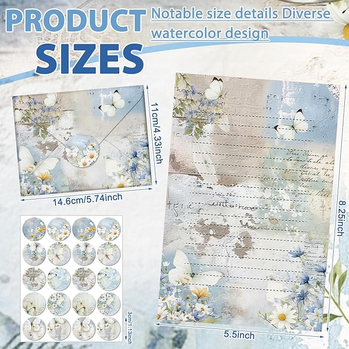 TaoBary 160 Pcs Stationery Paper Set 50 Double Sided Stationery Papers - Image 4