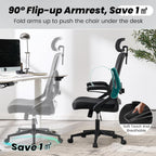 fizzin office chair mesh computer chairs with adjustable, view 9