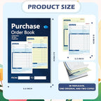 100 Sets Purchase Order Book 5-9/16 x 8-7/16 Inches 2 Part Carbonless Copy - Image 2