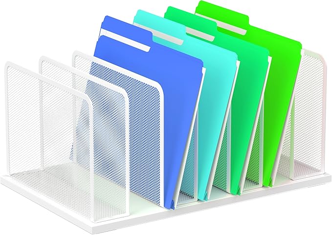 Kuntine.B Desk File Organizer Upright Mesh Desktop Organizer File Sorter Office by KuntineB