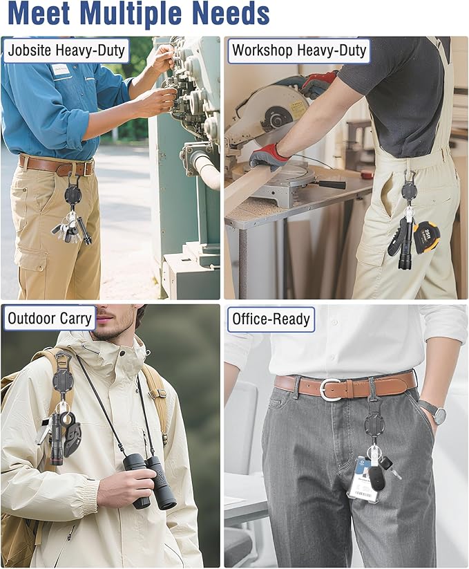 Autonomier 2Pack Heavy Duty Retractable Keychain, Unbreakable Embedded Body - Image 6
